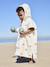 Bath/Beach Poncho with Recycled Cotton, for Babies printed pink+printed white 