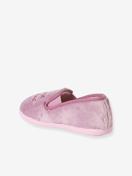 Elasticated Slippers for Children, Made in France printed pink 