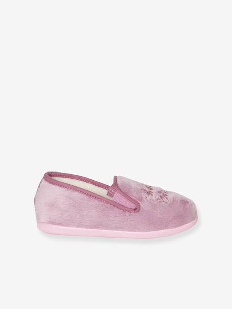 Elasticated Slippers for Children, Made in France printed pink 