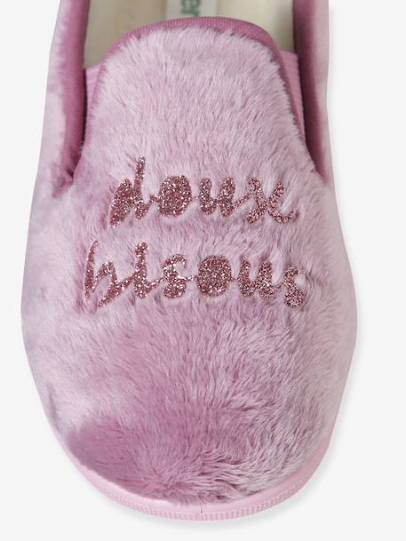Elasticated Slippers for Children, Made in France printed pink 