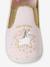 Elasticated Canvas Slippers for Children pale pink+printed pink+rose 