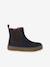 Leather Chelsea Boots with Elastic & Zip for Girls beige+camel+navy blue 