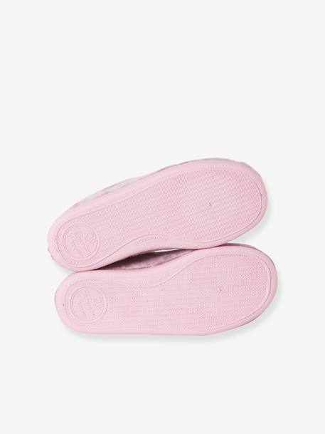 Elasticated Slippers for Children, Made in France printed pink 
