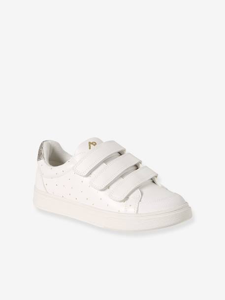 Trainers with Hook-&-Loop Fasteners for Children printed white 