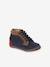 Lace-Up Soft Leather Ankle Boots for Babies, Designed for First Steps blue+navy blue+set blue 