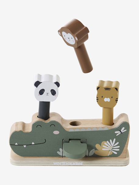 FSC® TANZANIA wooden jungle 3-in-1 pop-up toy green 
