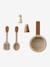 Wooden kitchen with FSC100® wooden accessories ecru+rose+sage green 