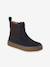 Leather Chelsea Boots with Elastic & Zip for Girls beige+camel+navy blue 