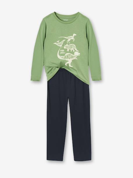 Pack of 2 Dino Pyjamas for Boys green 