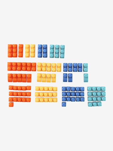 Set of 100 Plastic Building Bricks multicoloured 
