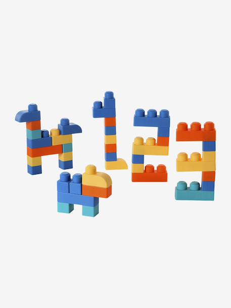 Set of 100 Plastic Building Bricks multicoloured 