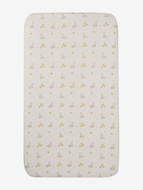 Pack of 2 Covers for Cots & Co-Sleeping Cribs, in Organic Cotton* Dark Blue/Print+printed white+twine+White 