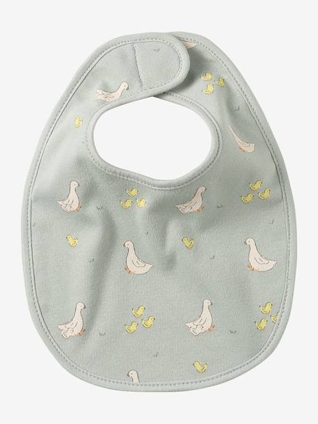 Vertbaudet Pack of 7 Newborn Bibs aqua green+chequered green+Light Green/Print+White 