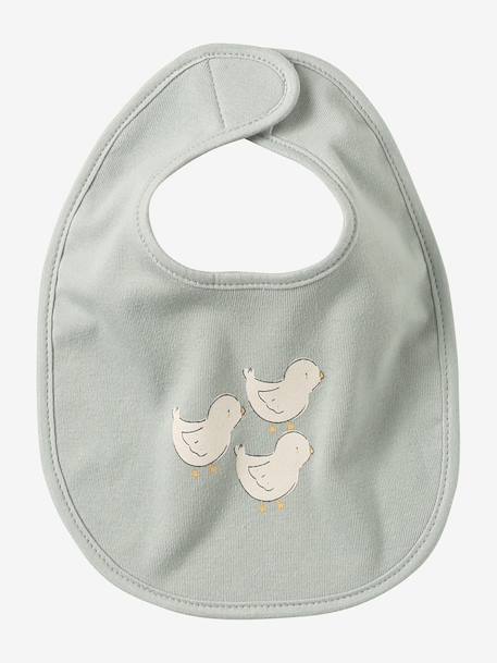 Vertbaudet Pack of 7 Newborn Bibs aqua green+chequered green+Light Green/Print+White 