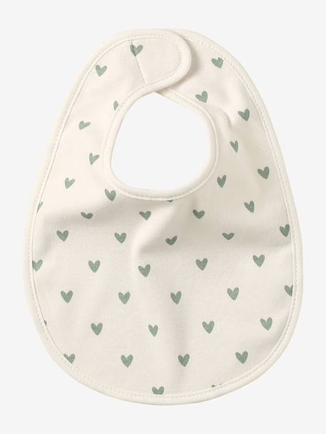 Vertbaudet Pack of 7 Newborn Bibs aqua green+chequered green+Light Green/Print+White 