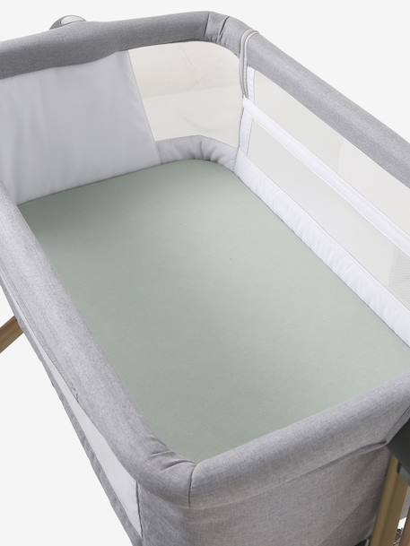 Pack of 2 Covers for Cots & Co-Sleeping Cribs, in Organic Cotton* Dark Blue/Print+printed white+twine+White 