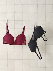 Maternity-Pack of 2 embroidered lace underwired nursing bras