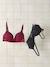 Pack of 2 embroidered lace underwired nursing bras bordeaux red 