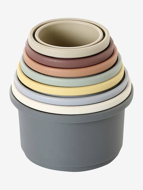 Stacking Cups in Soft Plastic multicoloured 