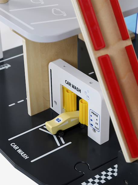 3-level garage with FSC® wooden loop-the-loop red 