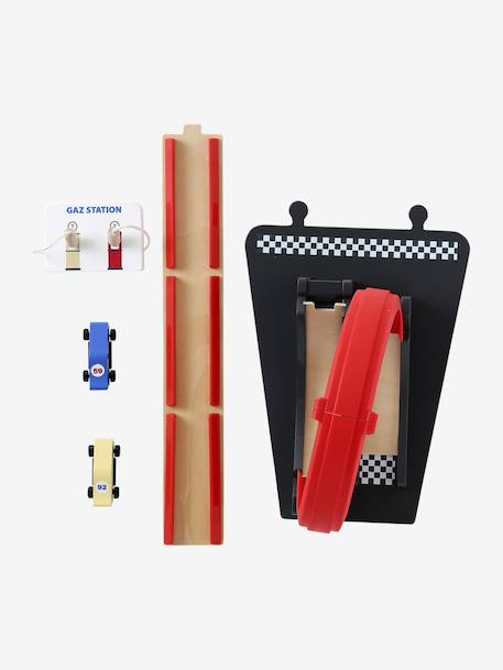 3-level garage with FSC® wooden loop-the-loop red 