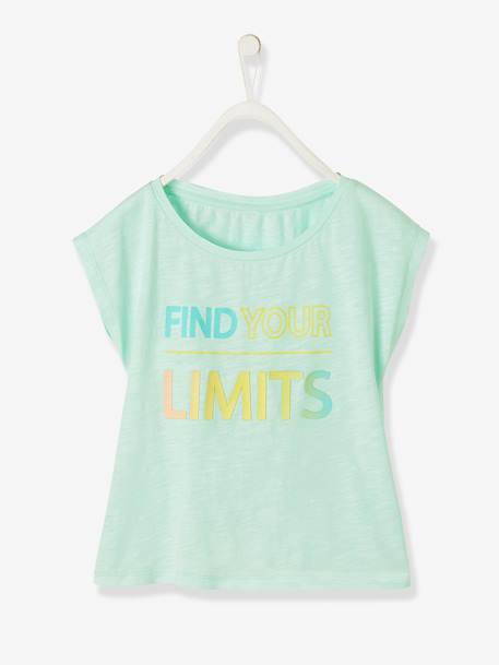 T-shirt for Girls with Stylish Message Light Green 