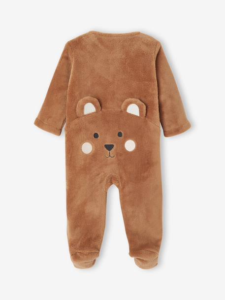 Onesie with Animal or Heart Print for Newborns chocolate+ecru 