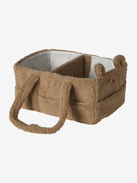Storage basket with 2 compartments beige 