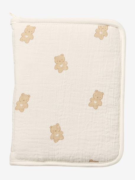 Health Record Cover in Cotton Gauze ecru 