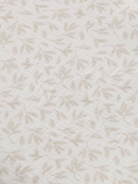 Carrycot Liner in Cotton Gauze grey blue+printed beige+white 