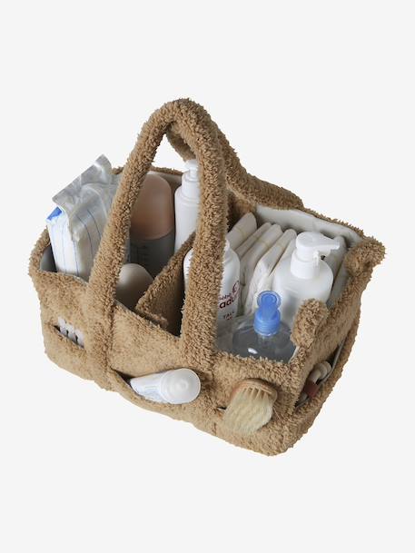 Storage basket with 2 compartments beige 