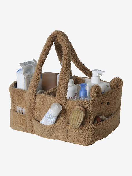 Storage basket with 2 compartments beige 
