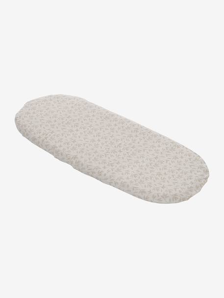 Carrycot Liner in Cotton Gauze grey blue+printed beige+white 