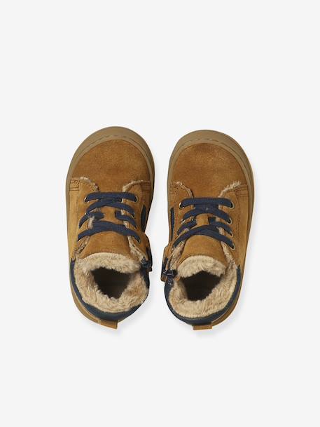 Soft Leather Lace-Up Boots, Designed for First Steps blue+camel+khaki+navy blue+set blue 