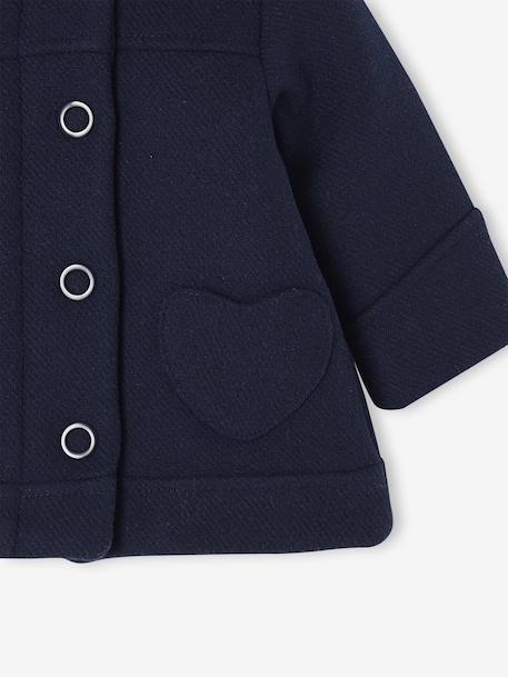 Coat with Hood for Baby Girls Light Grey+navy blue 