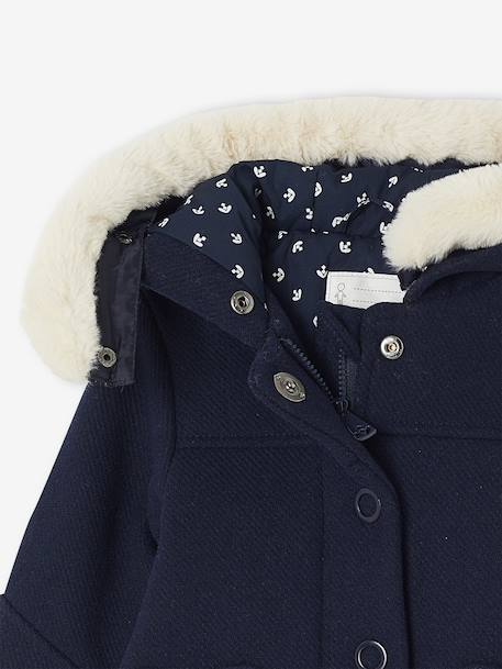 Coat with Hood for Baby Girls Light Grey+navy blue 