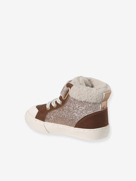 Synthetic Fur-Lined Trainers for Girls set brown 