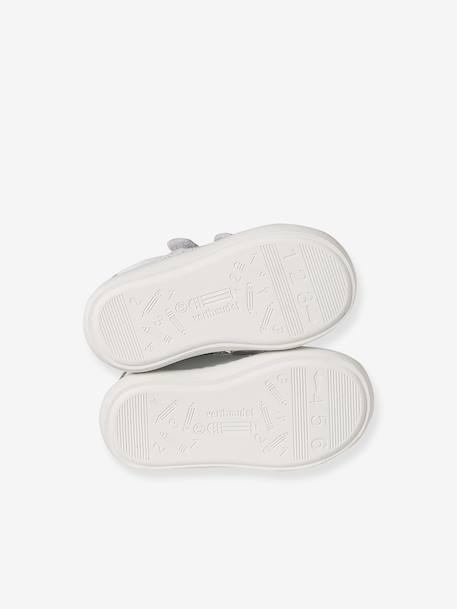 Trainers with leather velcro straps for babies gold+rosy+white 