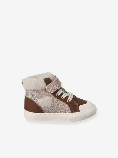 Synthetic Fur-Lined Trainers for Girls set brown 