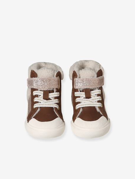 Synthetic Fur-Lined Trainers for Girls set brown 