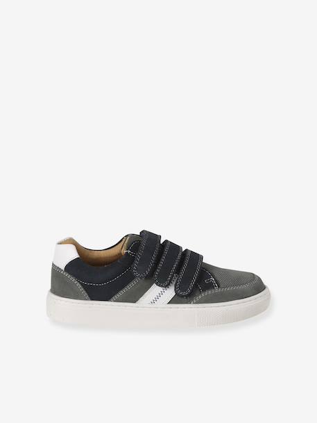 Trainers with leather velcro straps for children set grau 