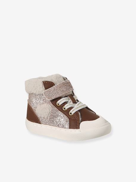Synthetic Fur-Lined Trainers for Girls set brown 