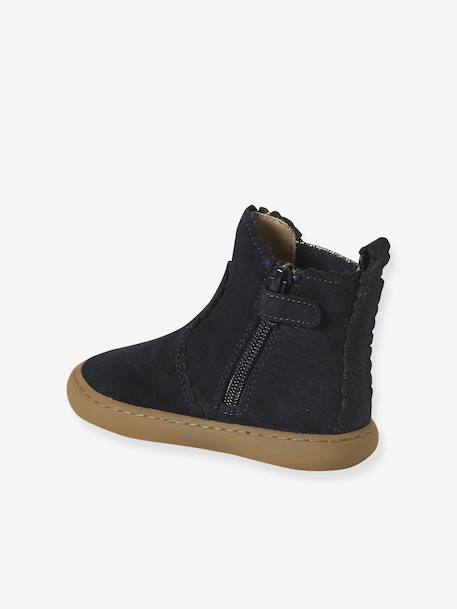 Leather Zipped & Elasticated Chelsea Boots for Babies navy blue 