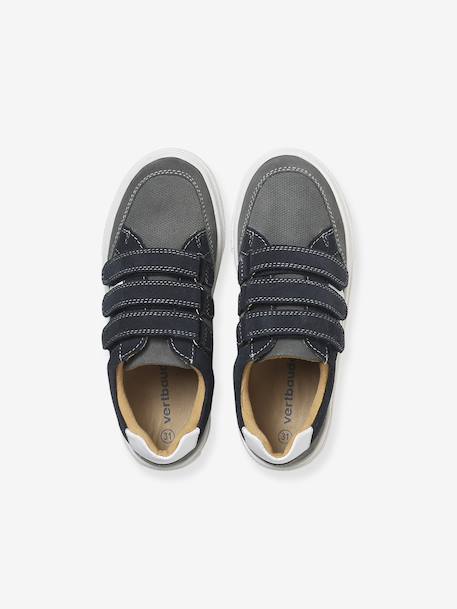 Trainers with leather velcro straps for children set grau 
