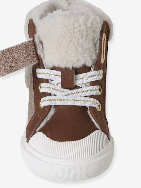 Synthetic Fur-Lined Trainers for Girls set brown 