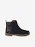 Girls' leather and glitter boots, nursery collection camel+navy blue 
