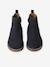 Girls' leather and glitter boots, nursery collection camel+navy blue 