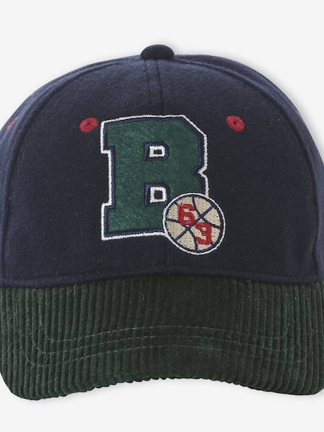 Warm 'Baltimore' Cap in Wool & Corduroy for Boys navy blue 