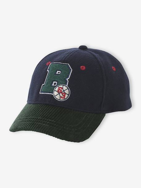 Warm 'Baltimore' Cap in Wool & Corduroy for Boys navy blue 