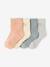 Pack of 4 Pairs of 'Little' Socks for Babies coral+navy blue+pale blue+pale pink 